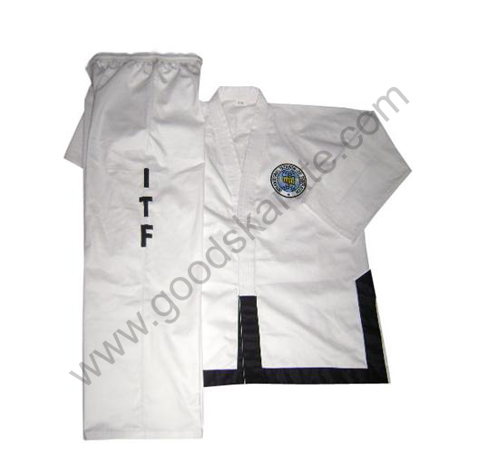 ITF White Dobok with Black Trim